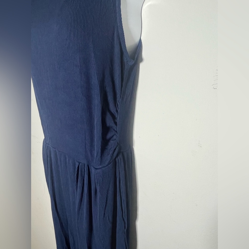 Sz M BTFBM Womens Casual Jumpsuits  crewneck stretchy Dressy Navy  Blue - Picture 8 of 16
